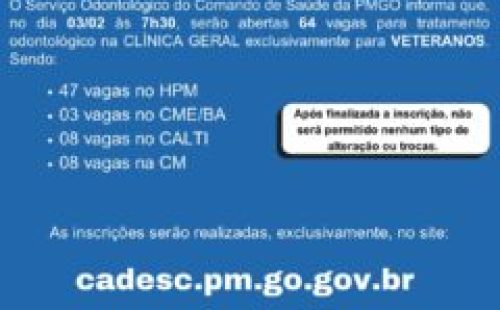 COMUNICADO DO SERVIÇO ODONTOLÓGICO DA PMGO