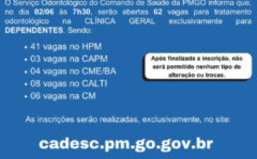 DIVULGAÇÃO – COMUNICADO DO SERVIÇO ODONTOLÓGICO DA PMGO